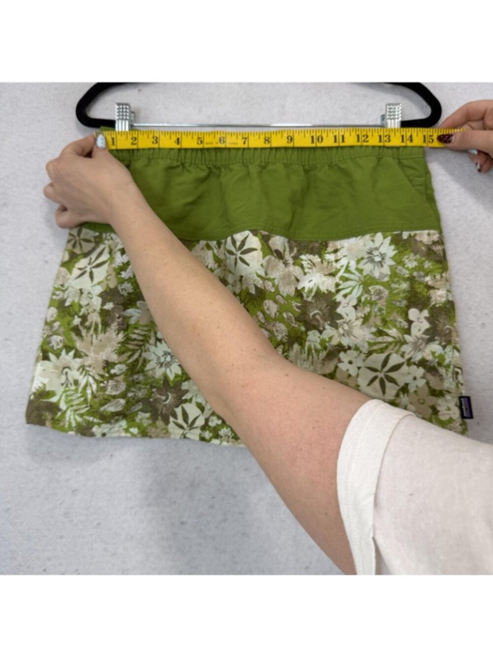 Patagonia Skirt Womens Small Green Short Floral A Line Elastic Waist Casual - Picture 4 of 7